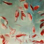 im Fluss des Lebens, 2008, Acryl und Kreide auf Leinwand, 73x92cm